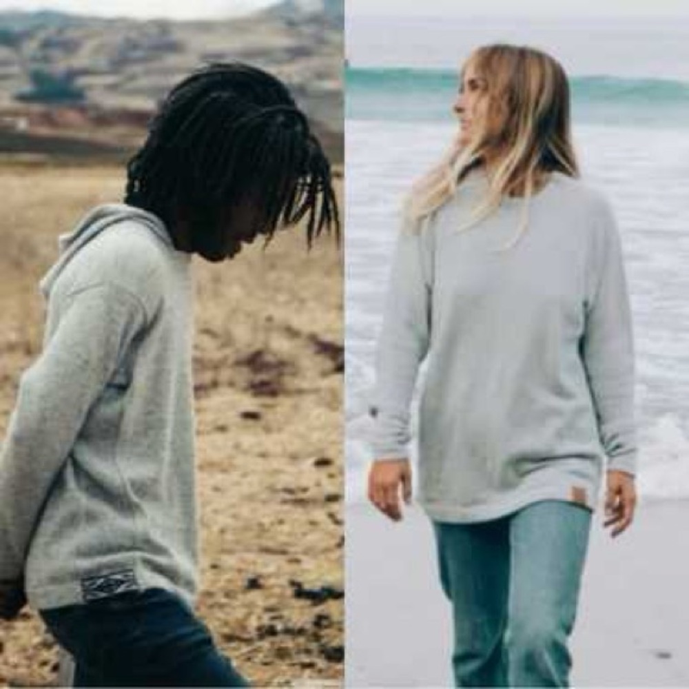 PAKA The Hoodie Sweater Size L Unisex Alpaca Blend Light Gray Handmade In Peru
